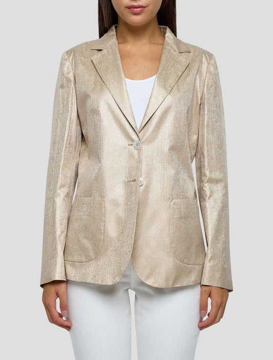 Kiton Beige Silk Blazer Women