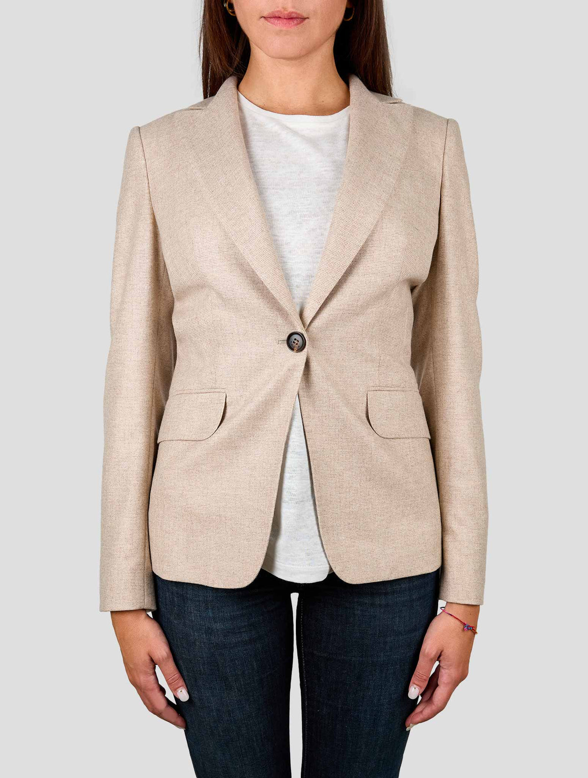 Kiton Beige Cashmere Blazer Women