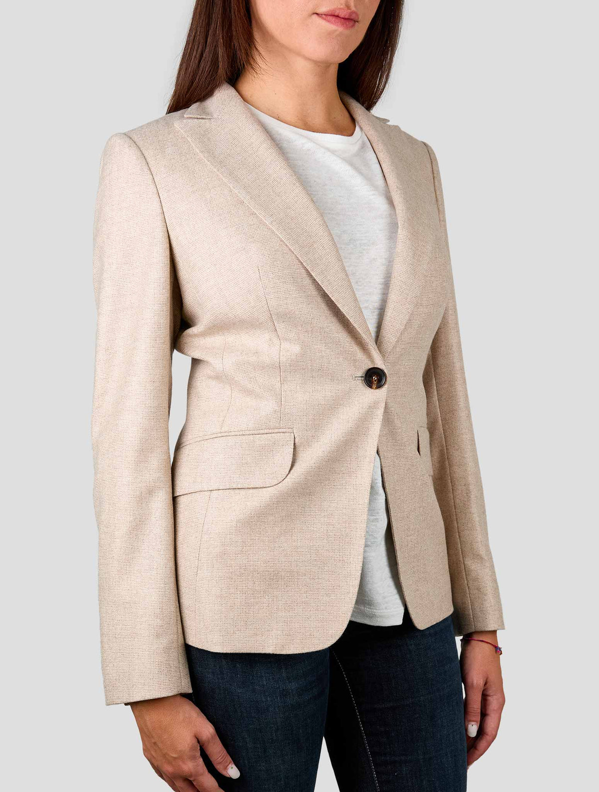Kiton Beige Cashmere Blazer Women