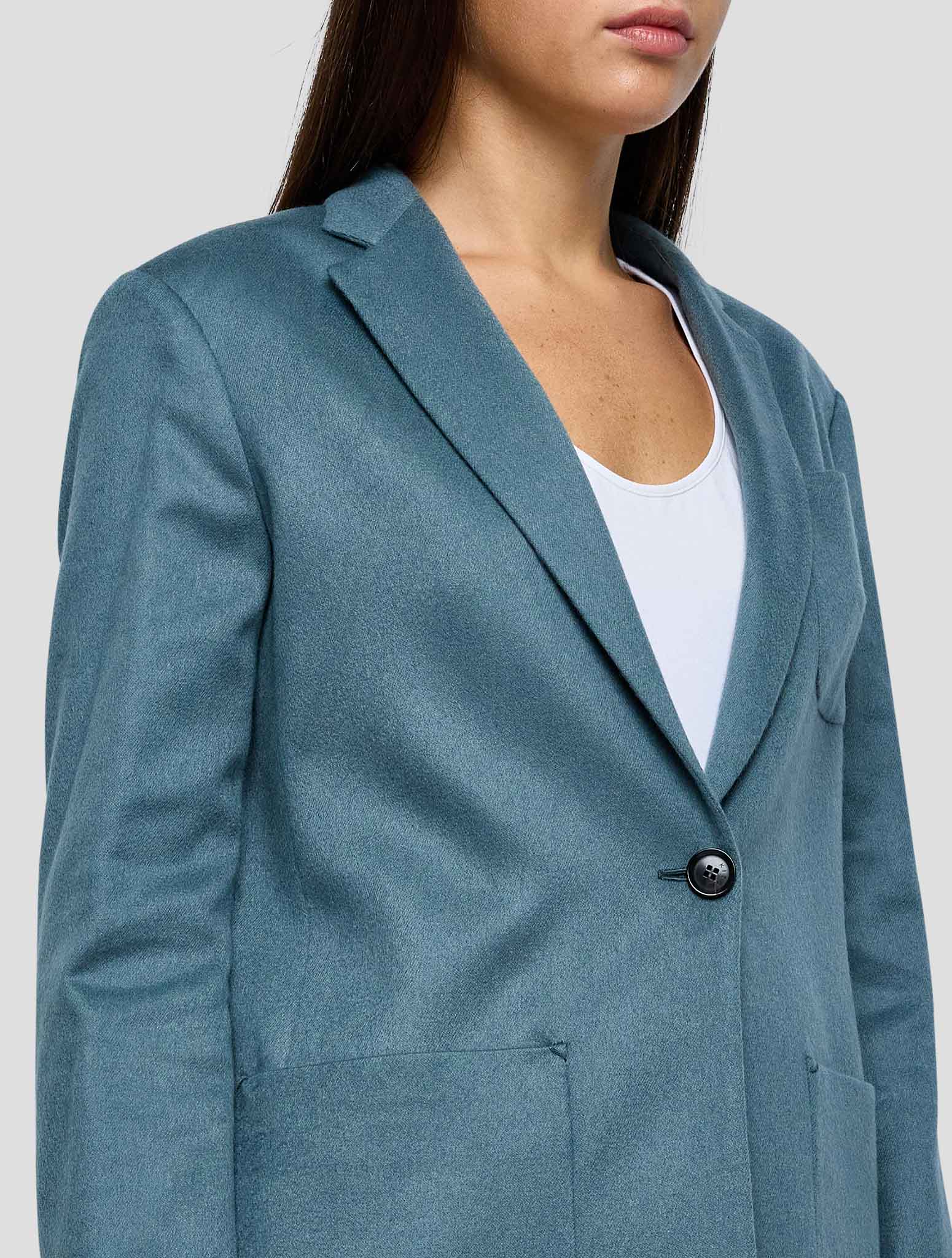 Kiton Light Blue Cashmere Pa Ea Blazer Women