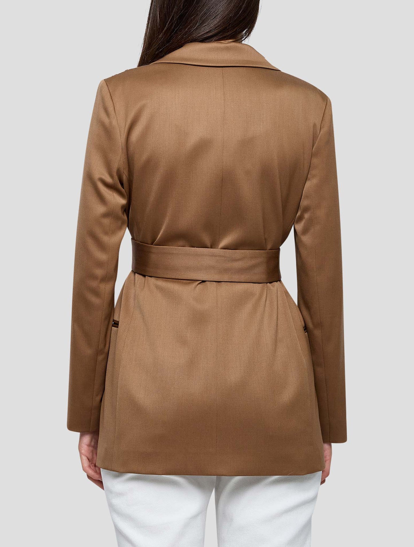 Kiton Brown Virgin Wool Ea Blazer Women