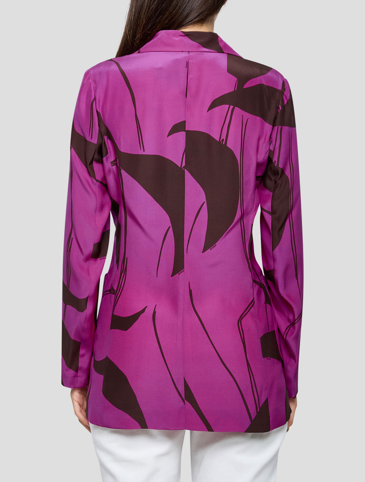Kiton Fuchsia Brown Silk Blazer Women