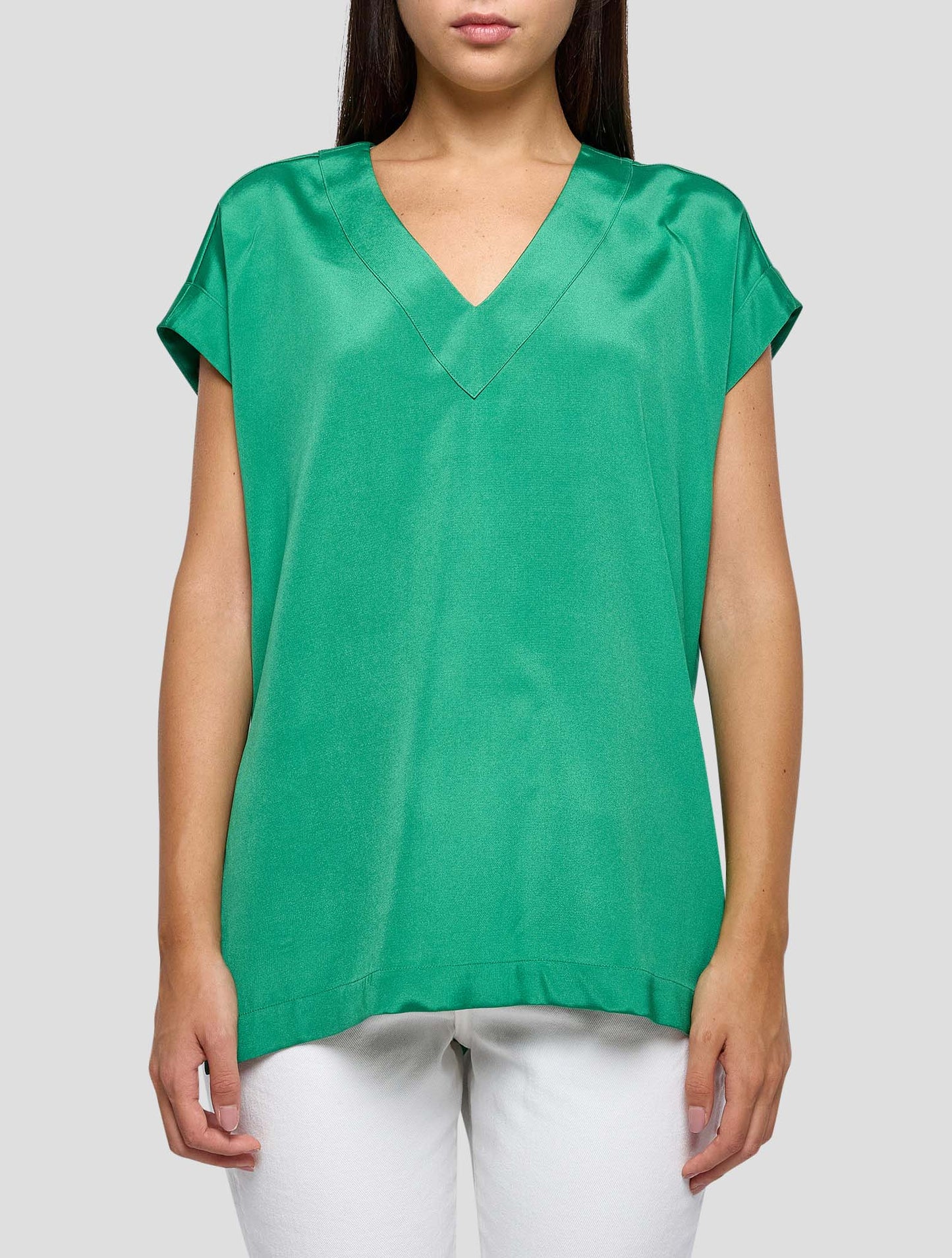 Kiton Green Silk Ea Shirt Women