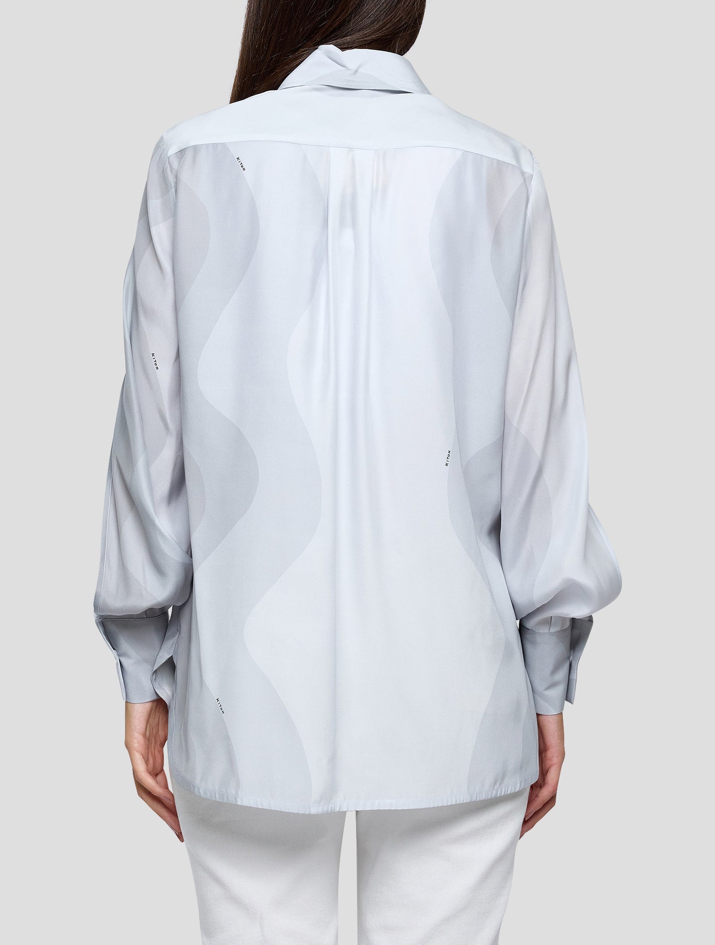 Kiton Gray Silk Shirt Women