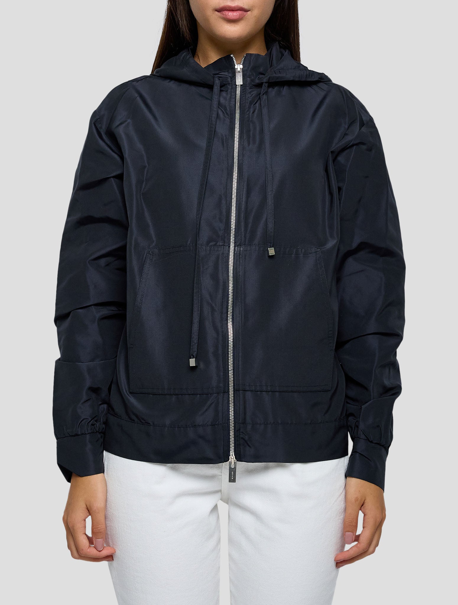 Kiton Black Silk Coat Women