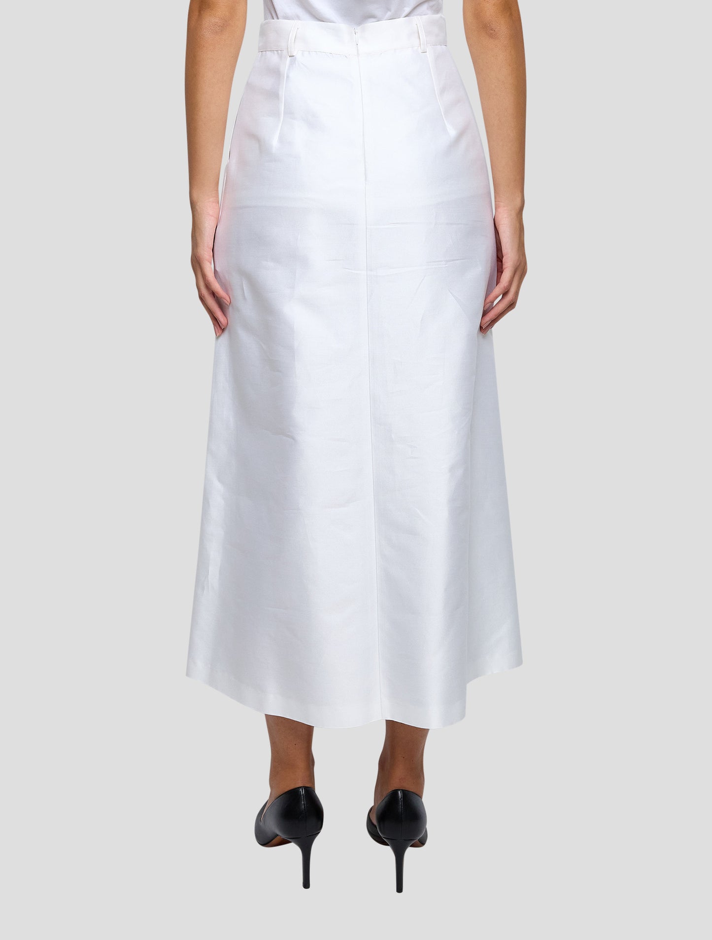 Kiton White Cotton Silk Skirt Women