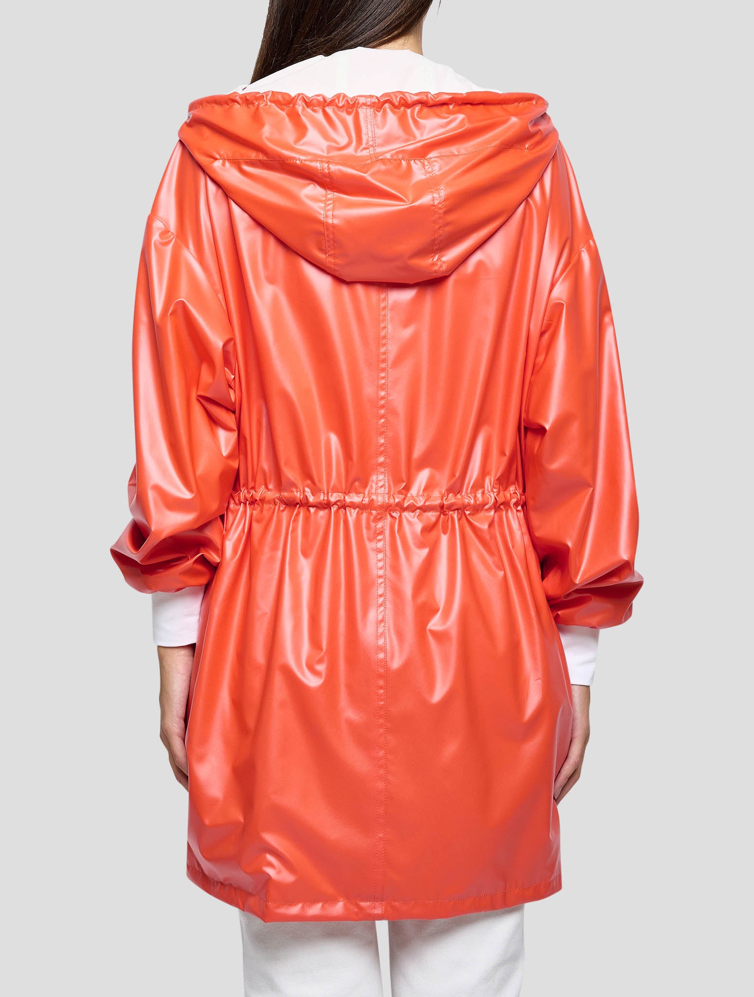 Kiton Orange White Pl Reverse Overcoat Women