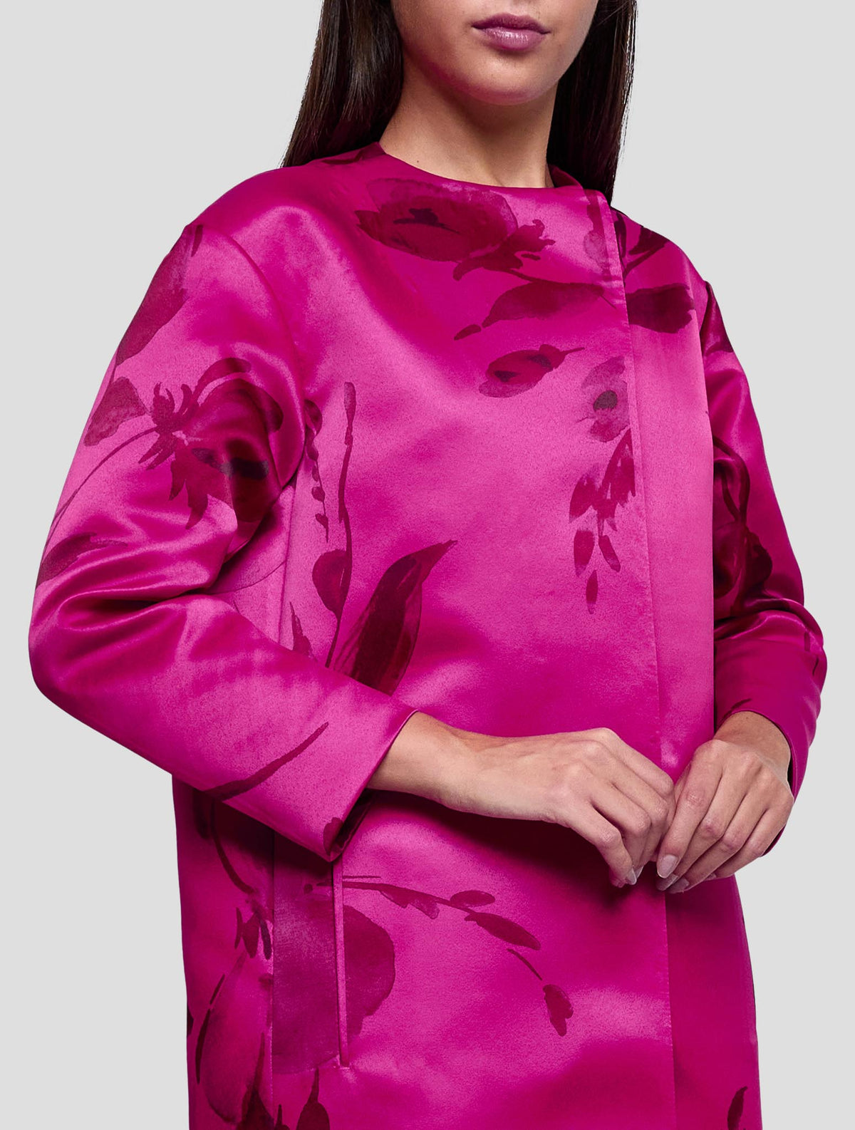 Kiton Fuchsia Viscose Overcoat Women