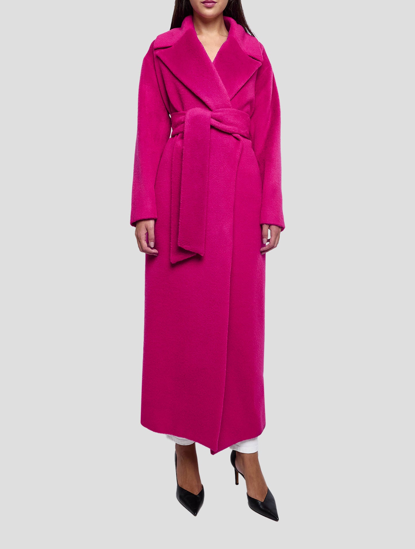 Kiton Fuchsia Alpaca Virgin Wool Overcoat Women