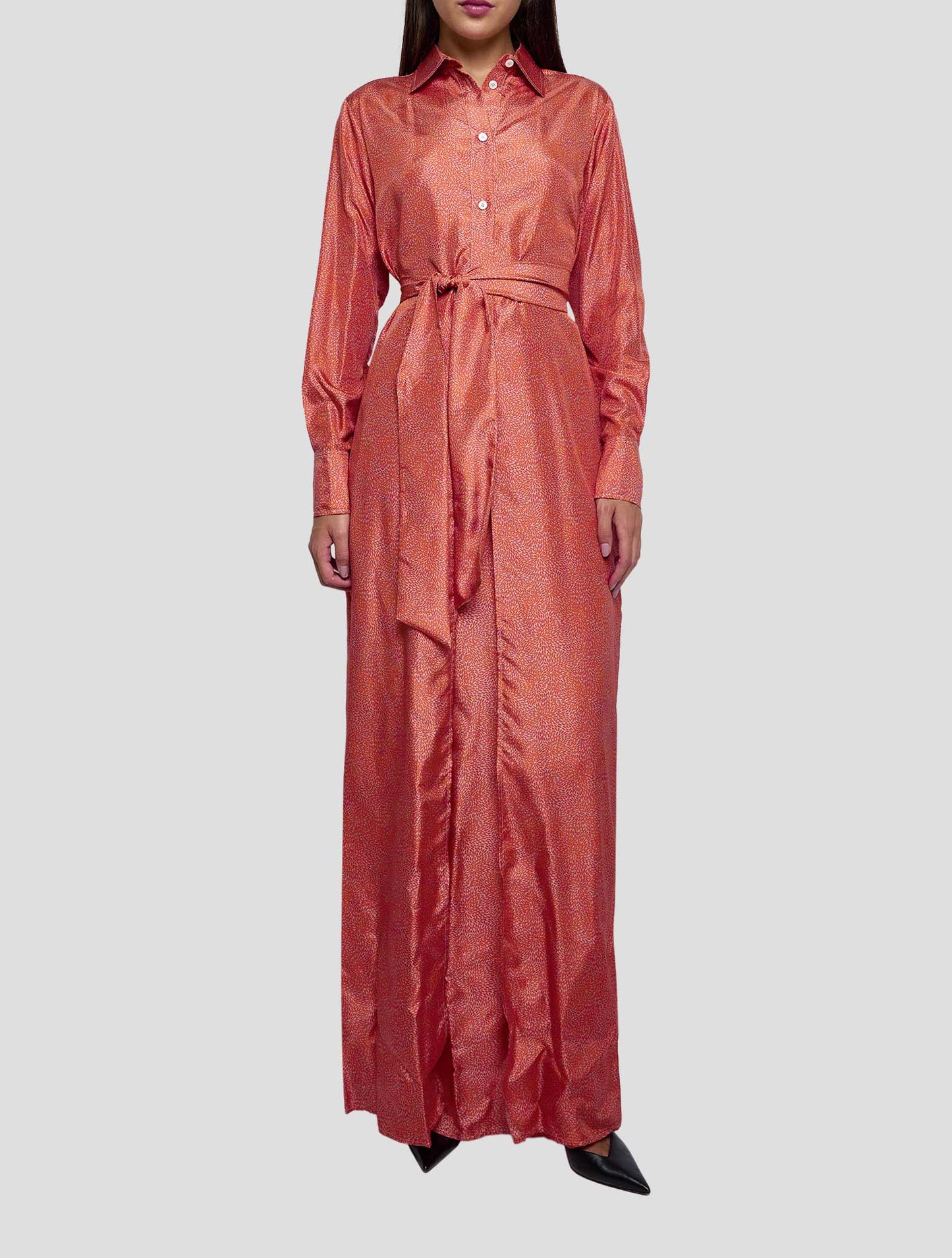 Kiton Orange Silk Dress Women