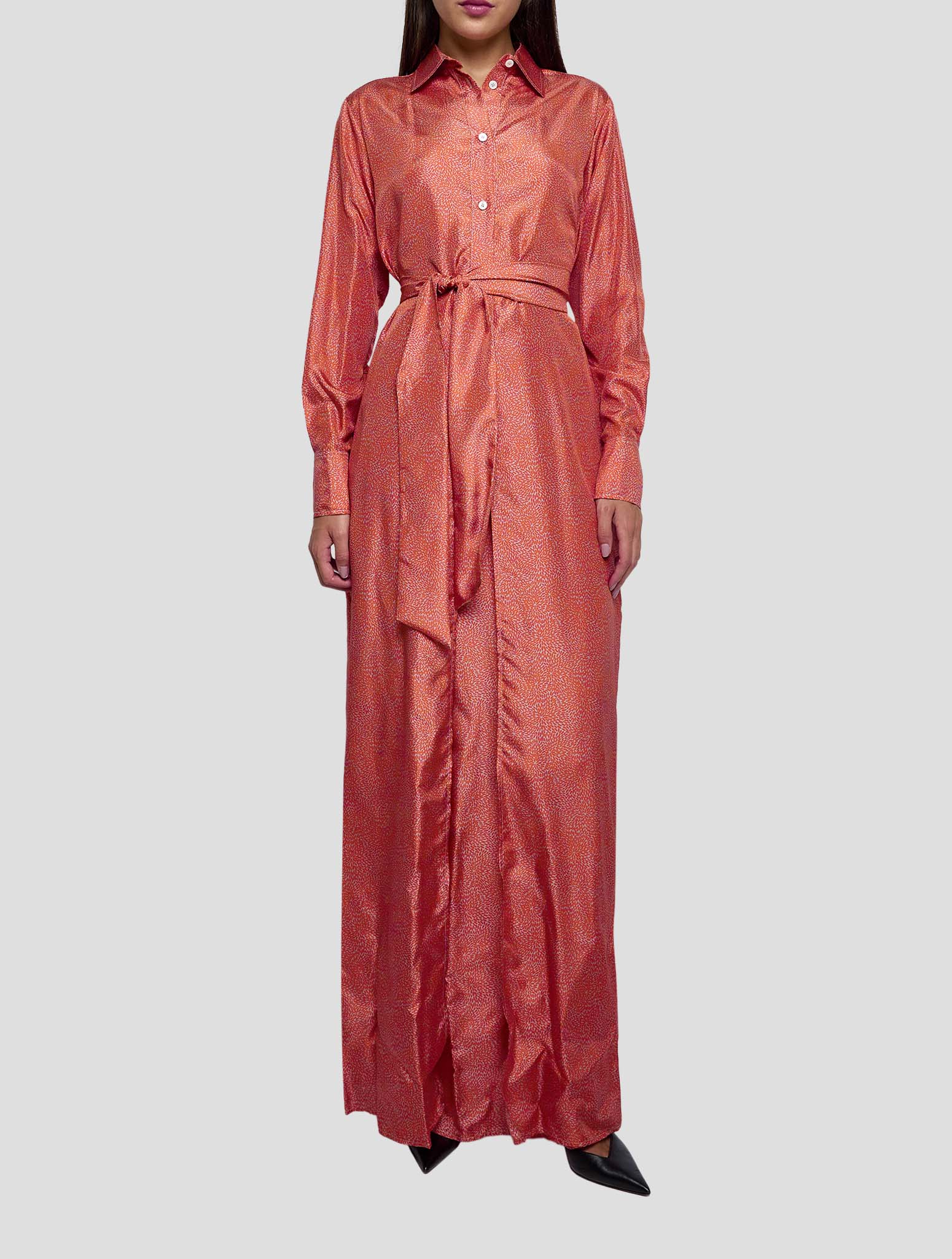 Kiton Orange Silk Dress Women