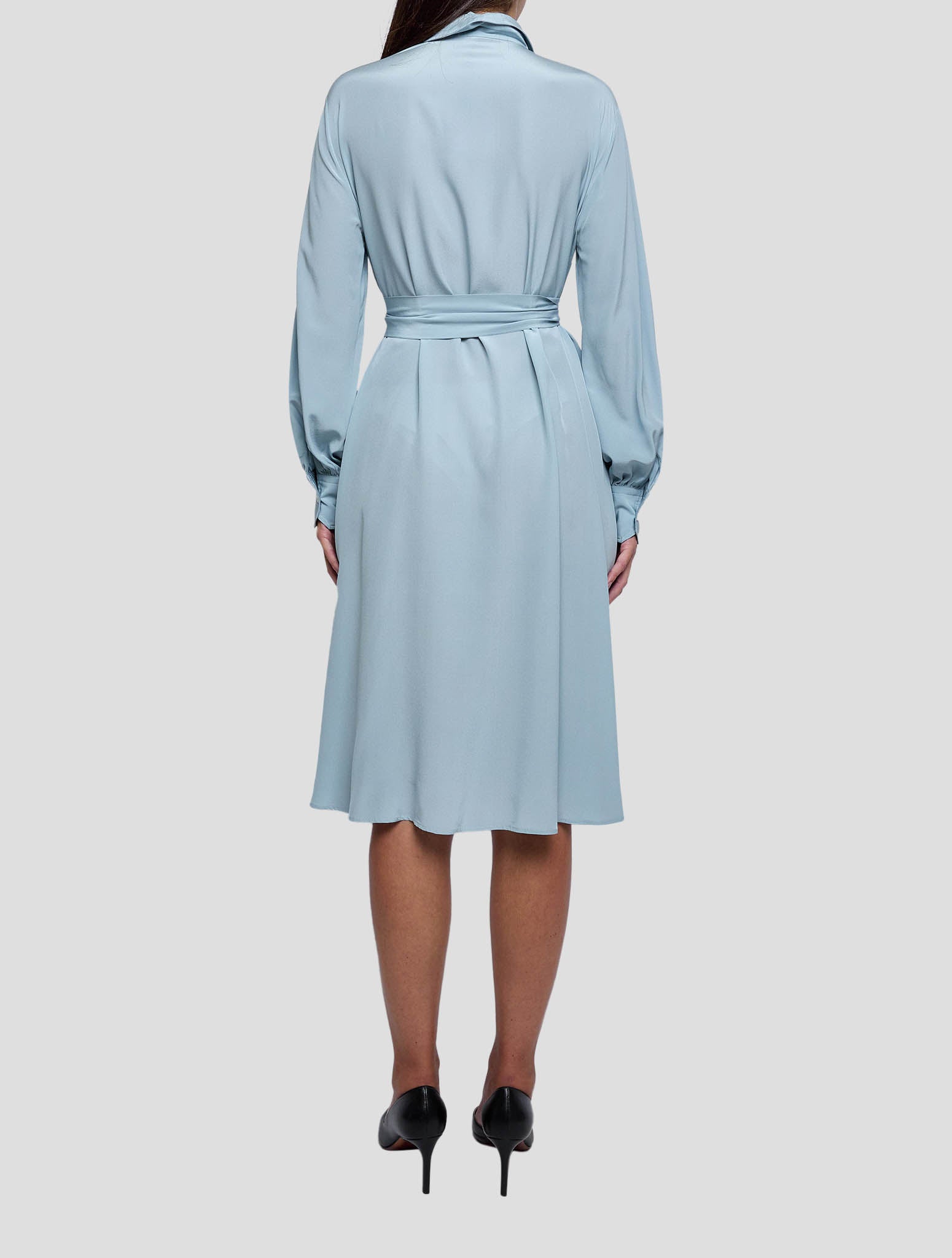 Kiton Light Blue Silk Dress Women