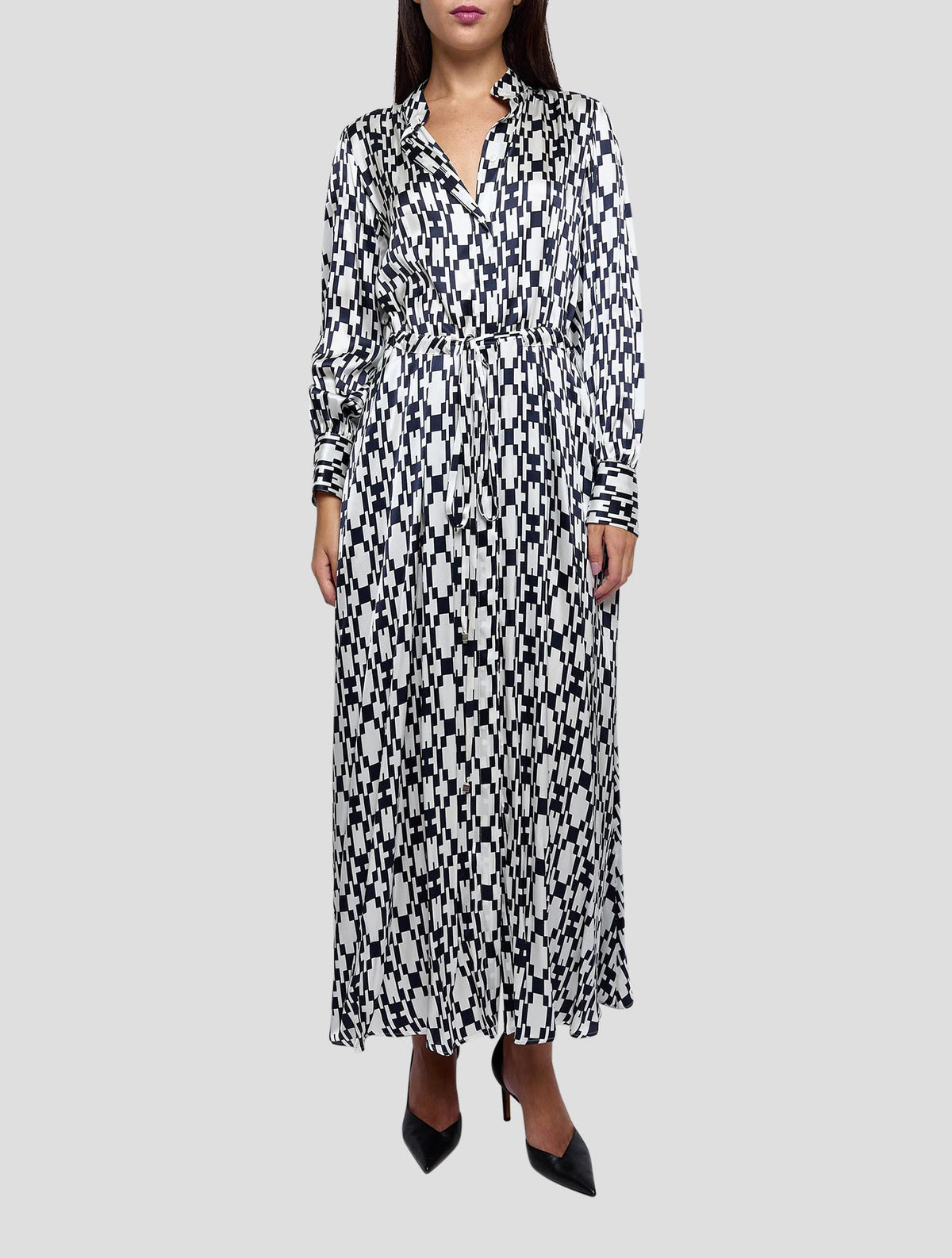 Kiton Blue White Silk Dress Women