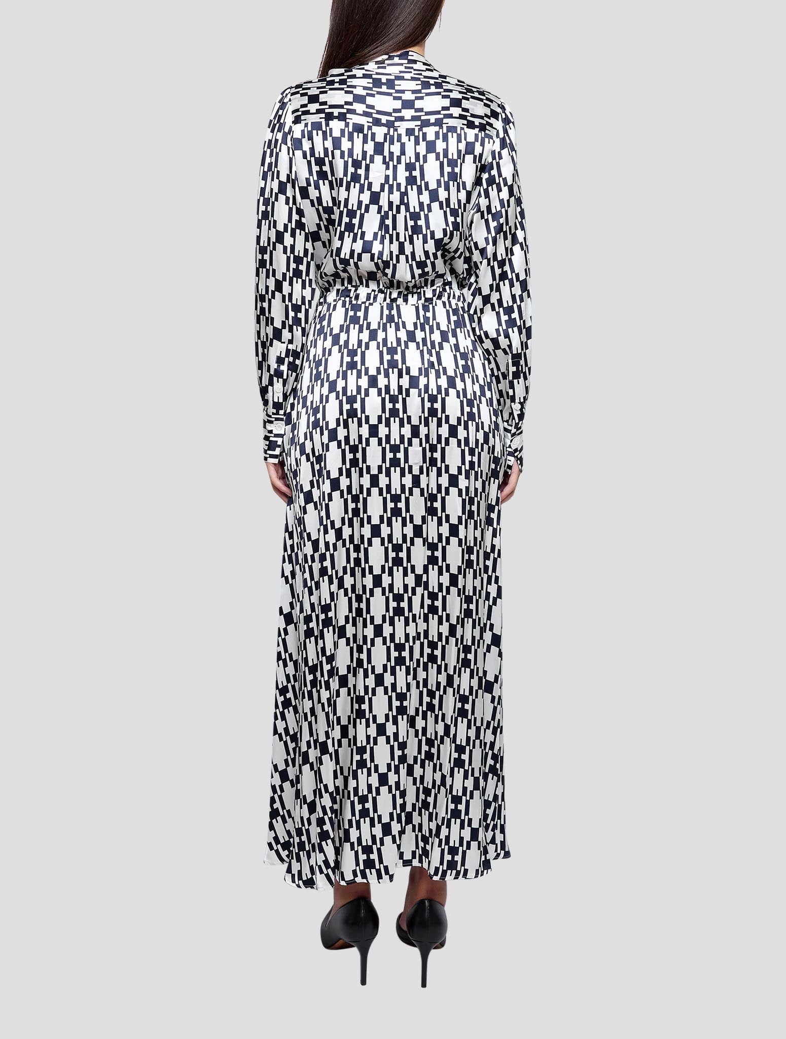 Kiton Blue White Silk Dress Women