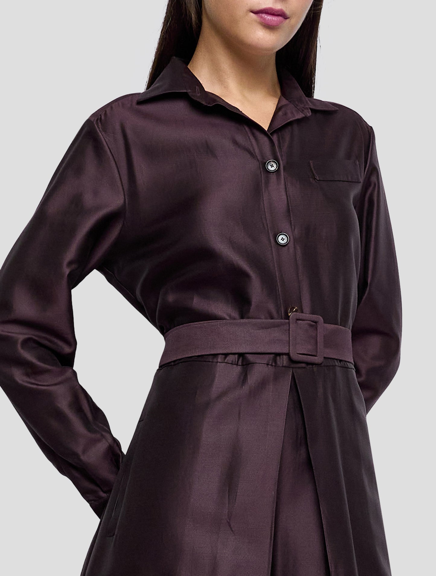Kiton Brown Silk Cotton Dress Women