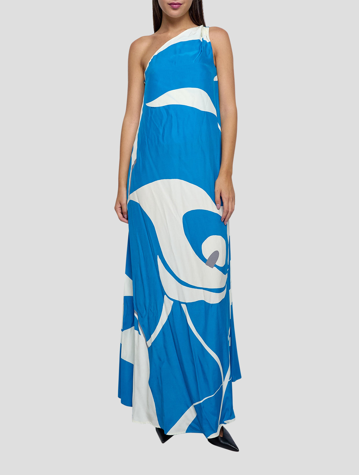 Kiton Blue White Silk Dress Women