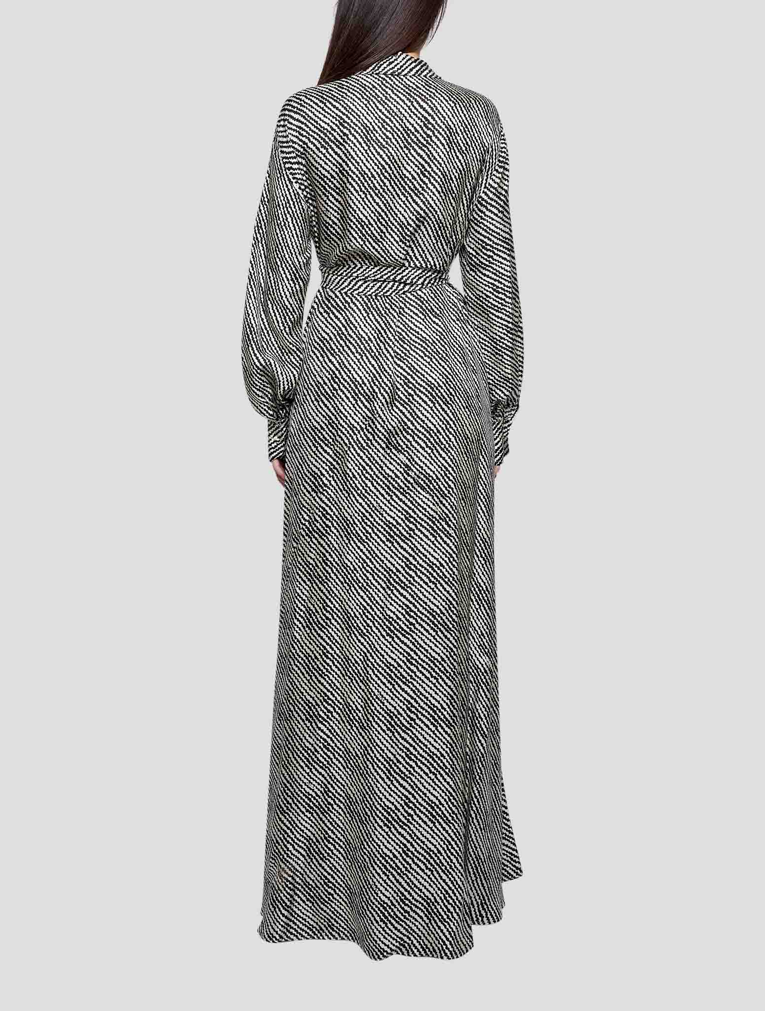 Kiton Black White Silk Dress Women