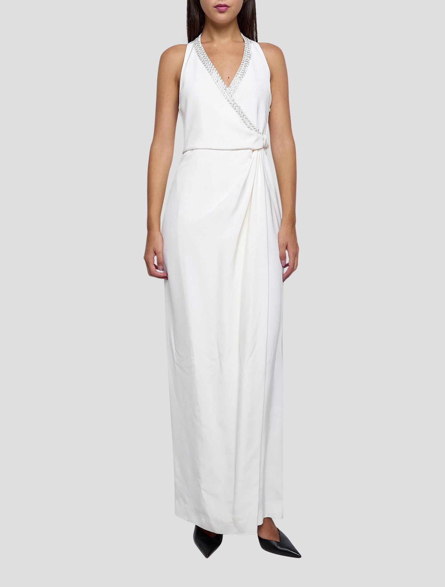 Kiton White Silk Dress Women