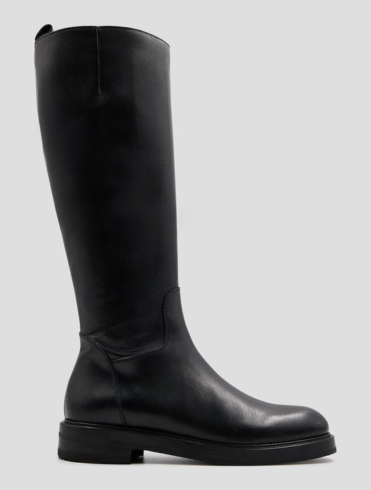 Kiton Black Leather Boots Women