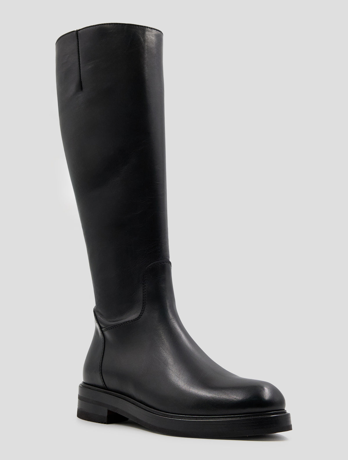 Kiton Black Leather Boots Women