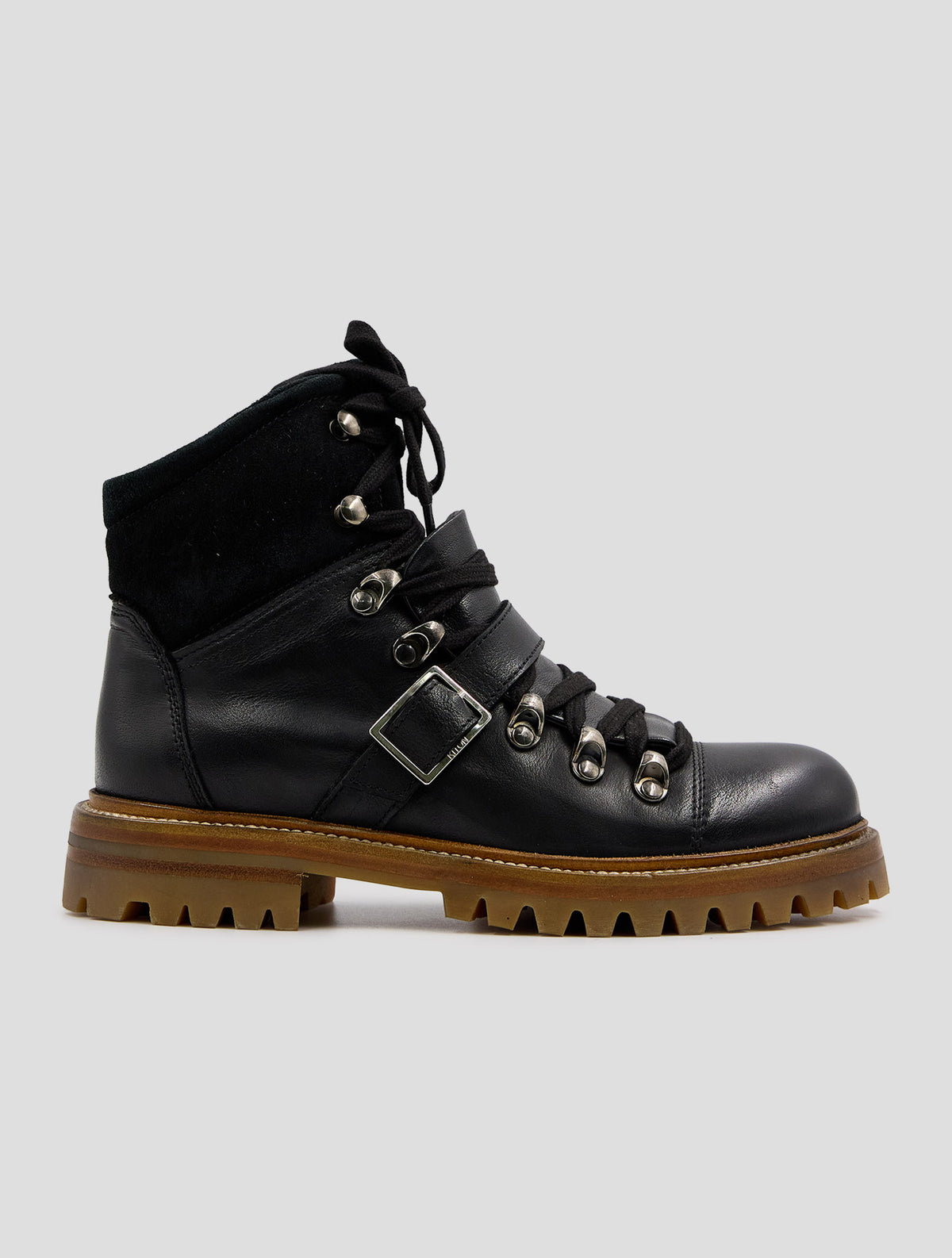Kiton Black Leather Boots Women