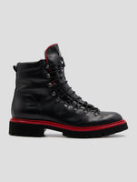 Kiton Black Leather Shearling Boots Women