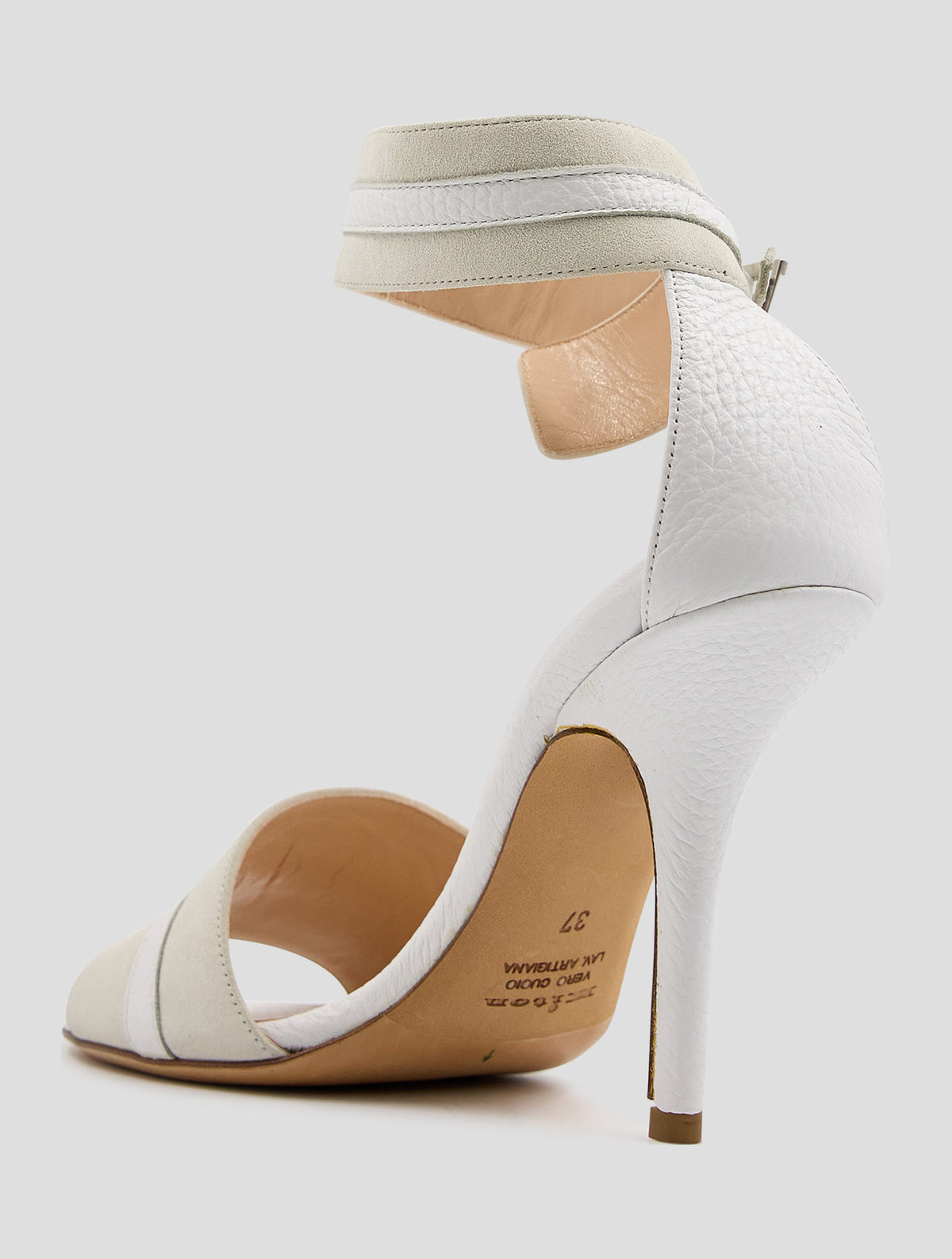 Kiton White Leather Deer Leather Suede Decollete Women