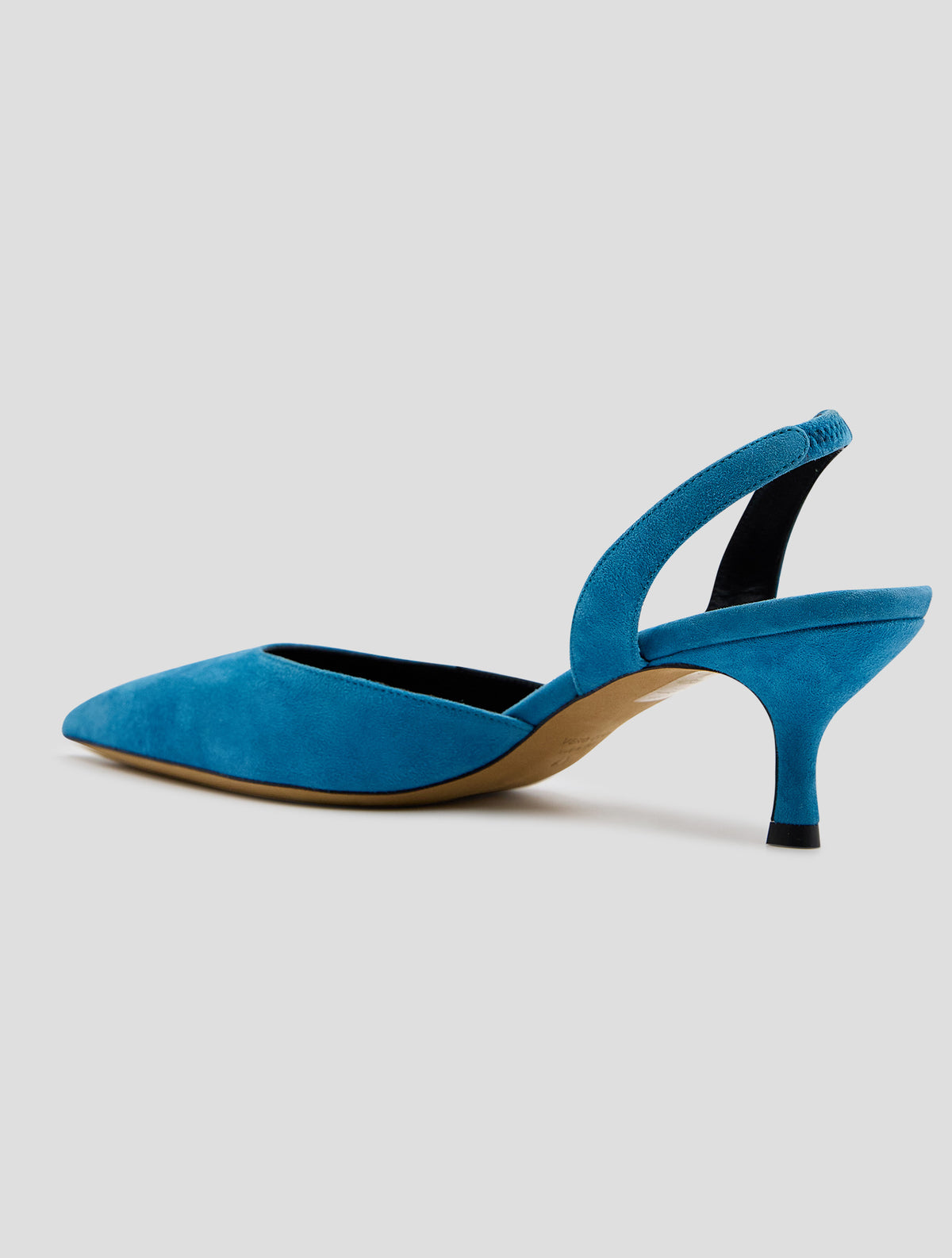 Kiton Light Blue Leather Suede Slingback Women