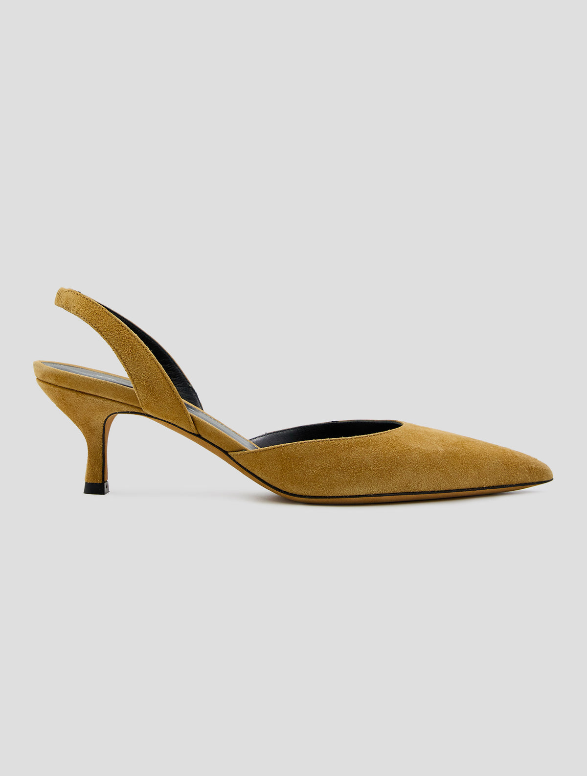 Kiton Brown Leather Suede Slingback Women