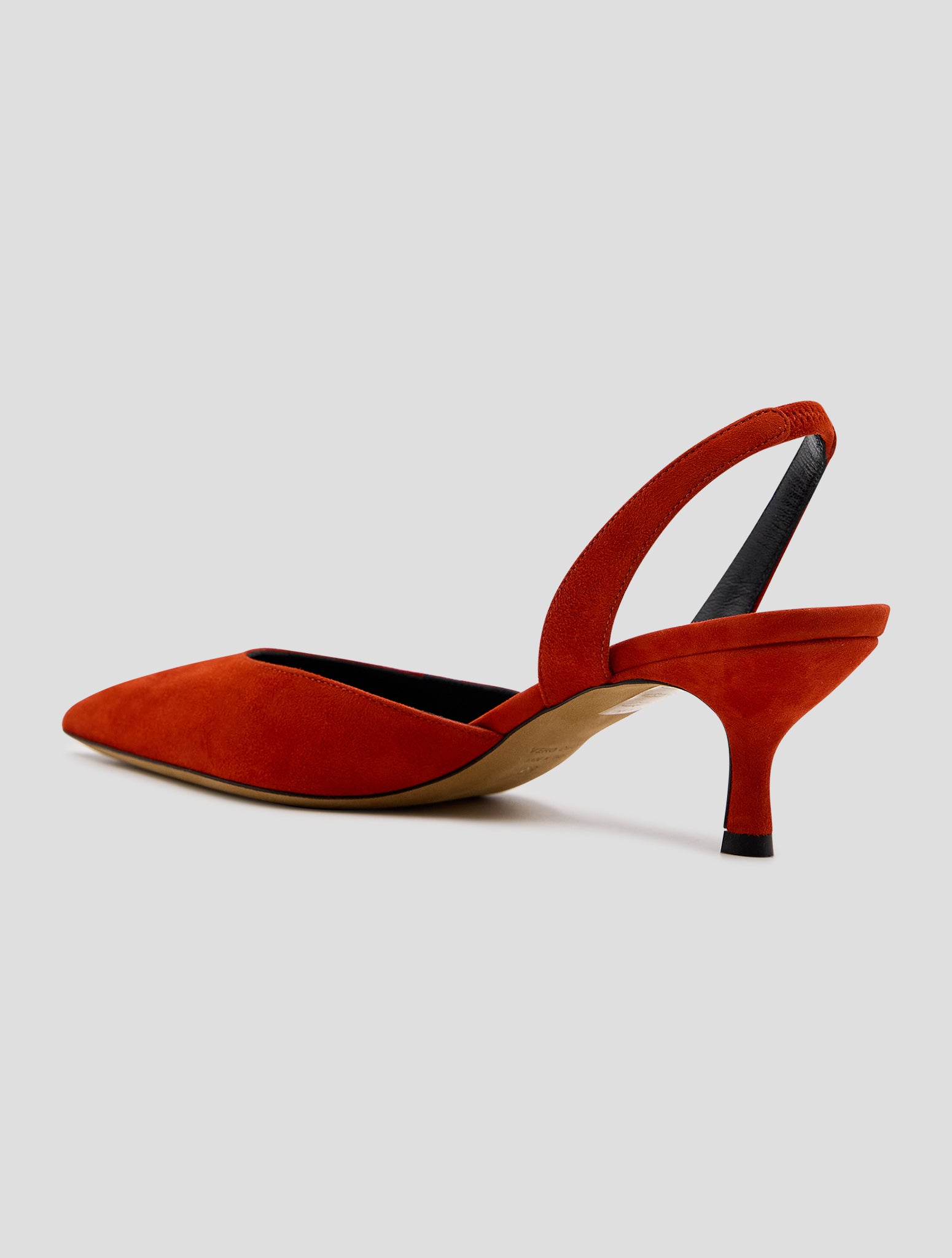 Kiton Red Leather Suede Slingback Women