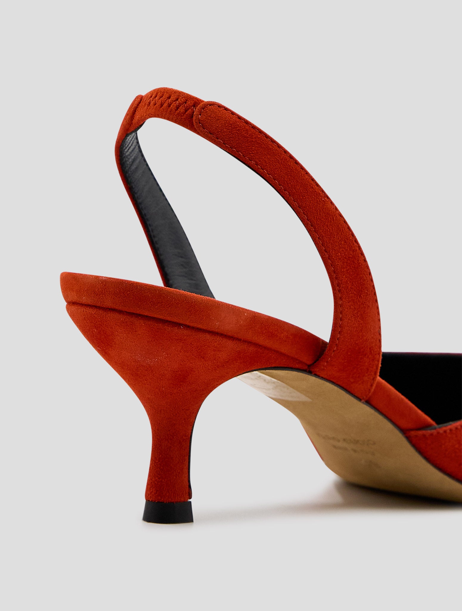 Kiton Red Leather Suede Slingback Women