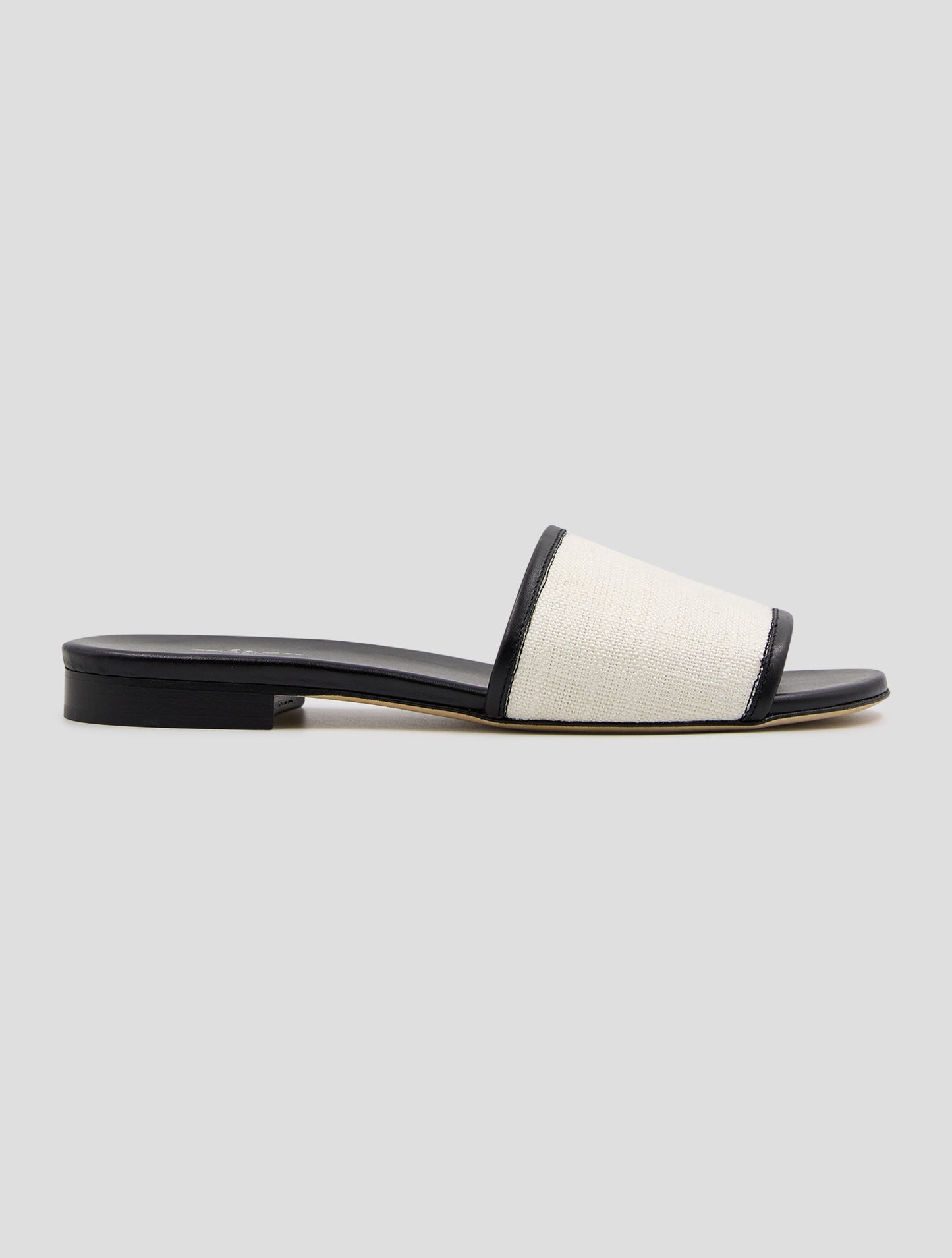 Kiton Black White Leather Cotton Sandals Women
