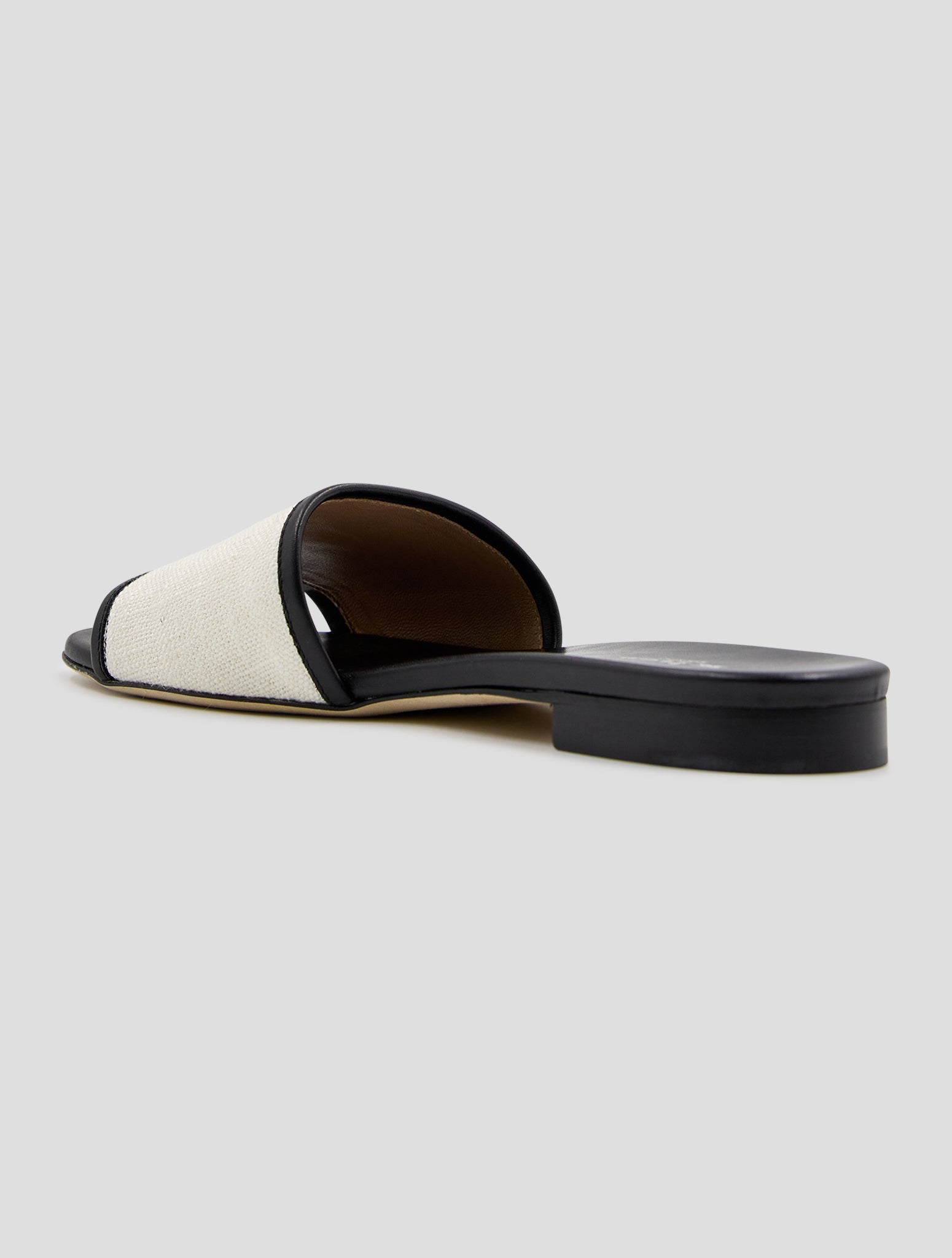 Kiton Black White Leather Cotton Sandals Women