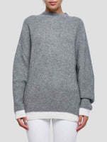 Kiton Gray Cashmere Silk Sweater Half Neck Women