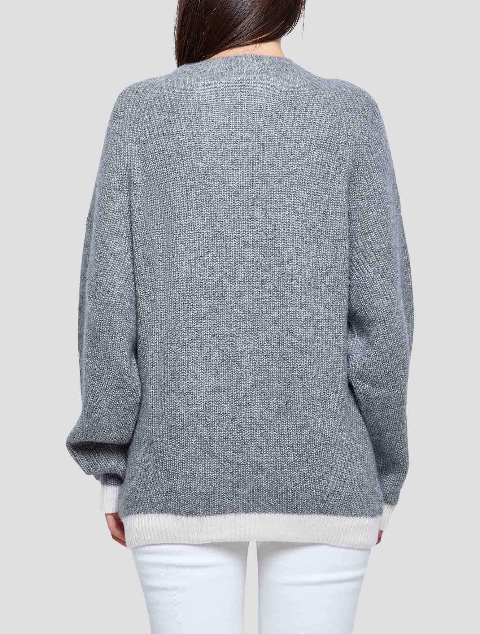 Kiton Gray Cashmere Silk Sweater Half Neck Women