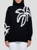 Kiton Black White Cashmere Sweater Turtleneck Women