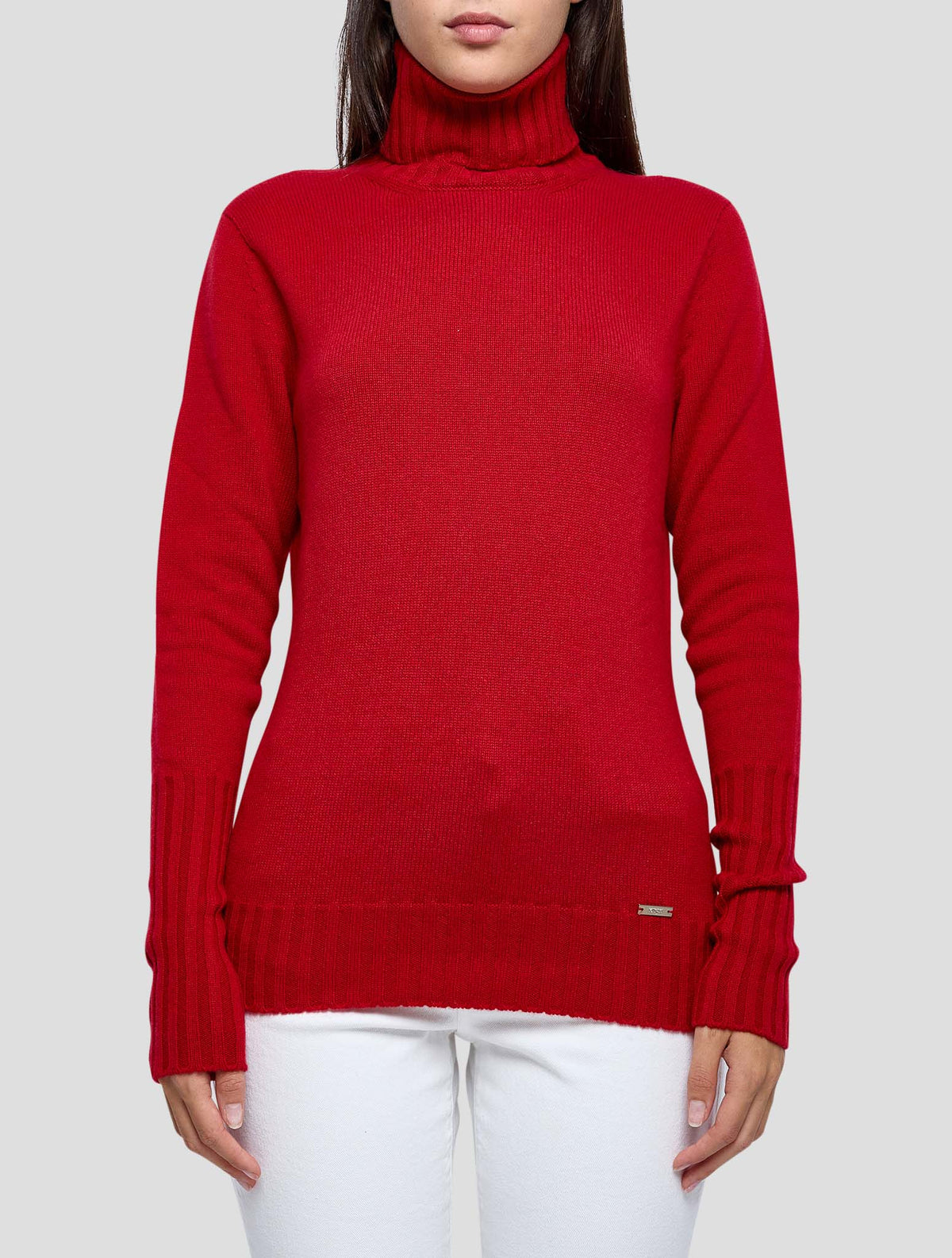 Kiton Red Cashmere Sweater Turtleneck Women