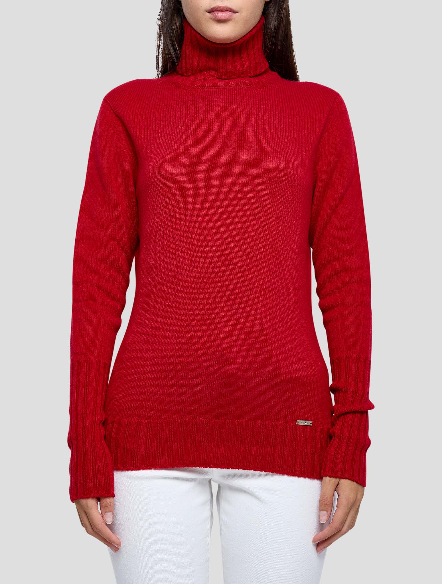Kiton Red Cashmere Sweater Turtleneck Women