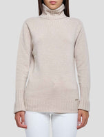 Kiton Beige Cashmere Sweater Turtleneck Women
