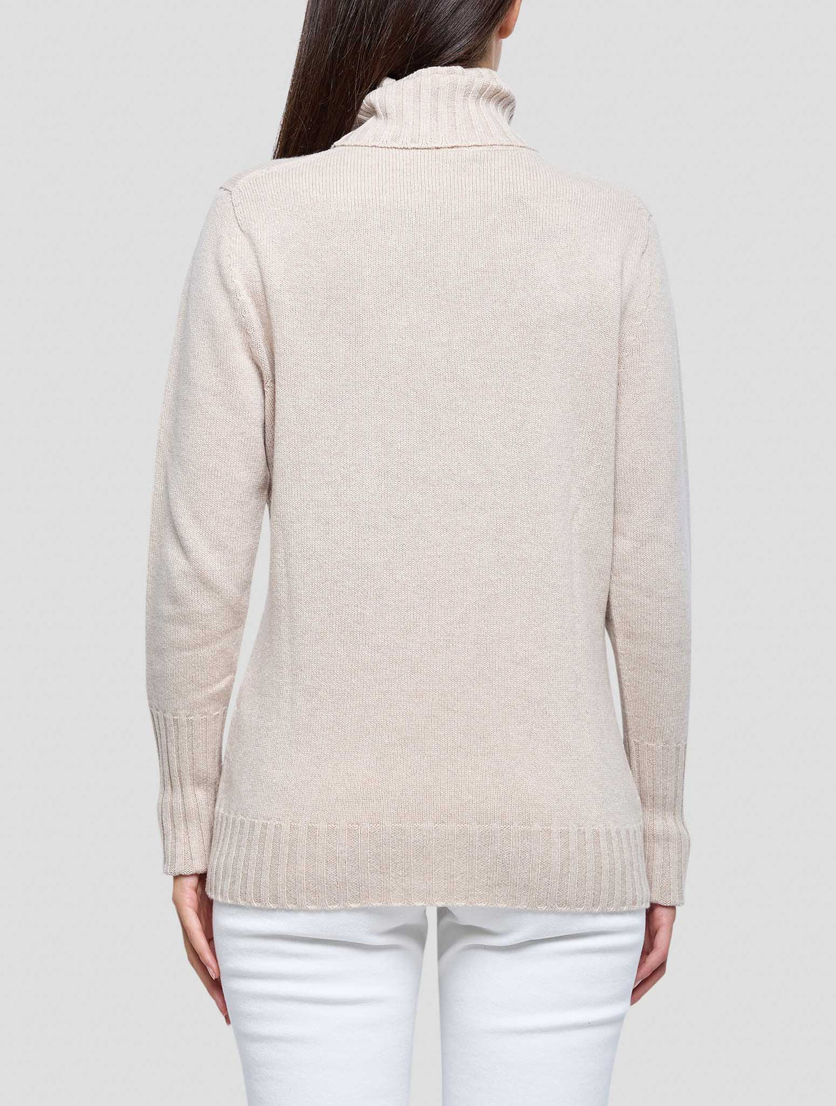Kiton Beige Cashmere Sweater Turtleneck Women