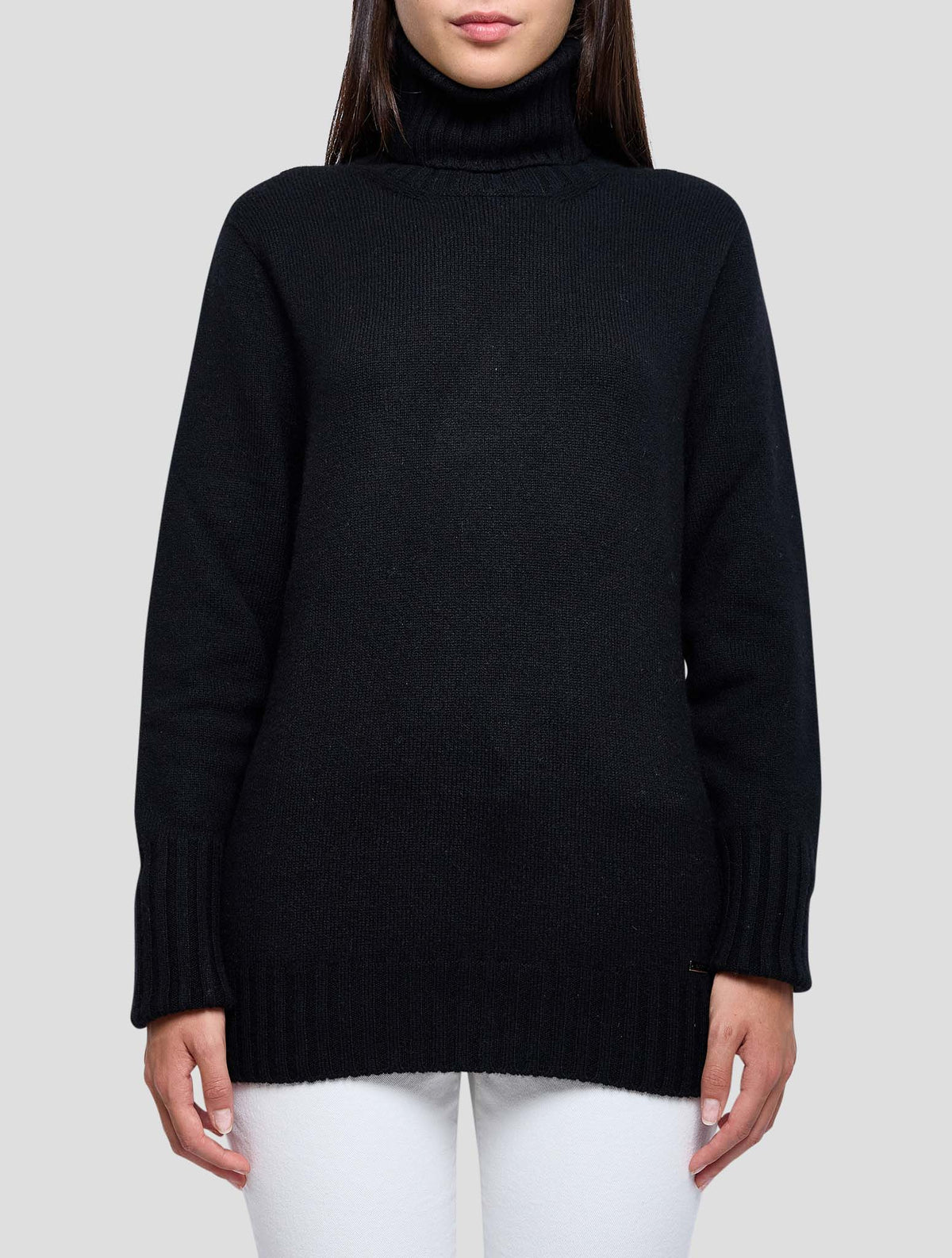 Kiton Black Cashmere Sweater Turtleneck Women