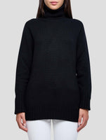 Kiton Black Cashmere Sweater Turtleneck Women