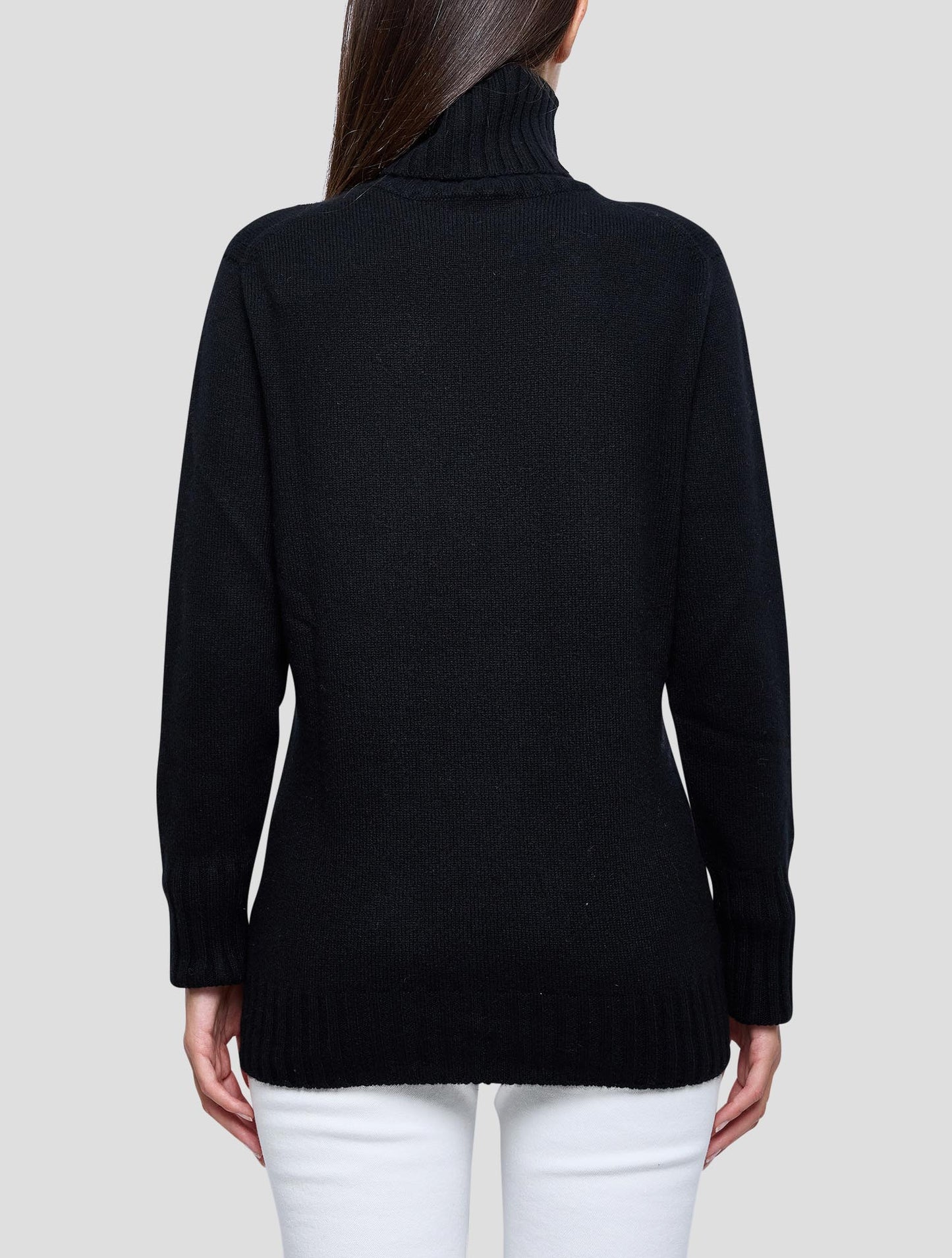 Kiton Black Cashmere Sweater Turtleneck Women