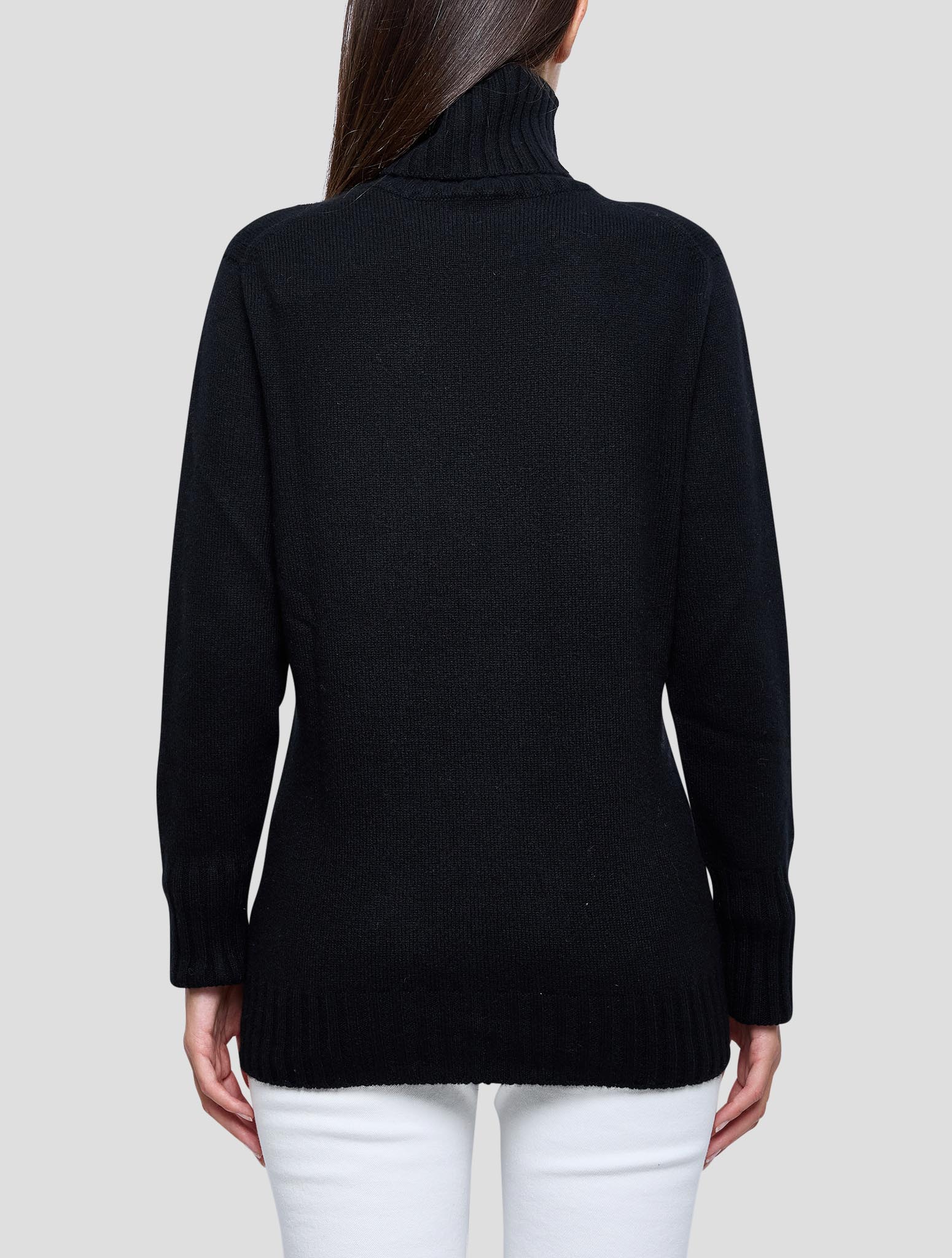 Kiton Black Cashmere Sweater Turtleneck Women