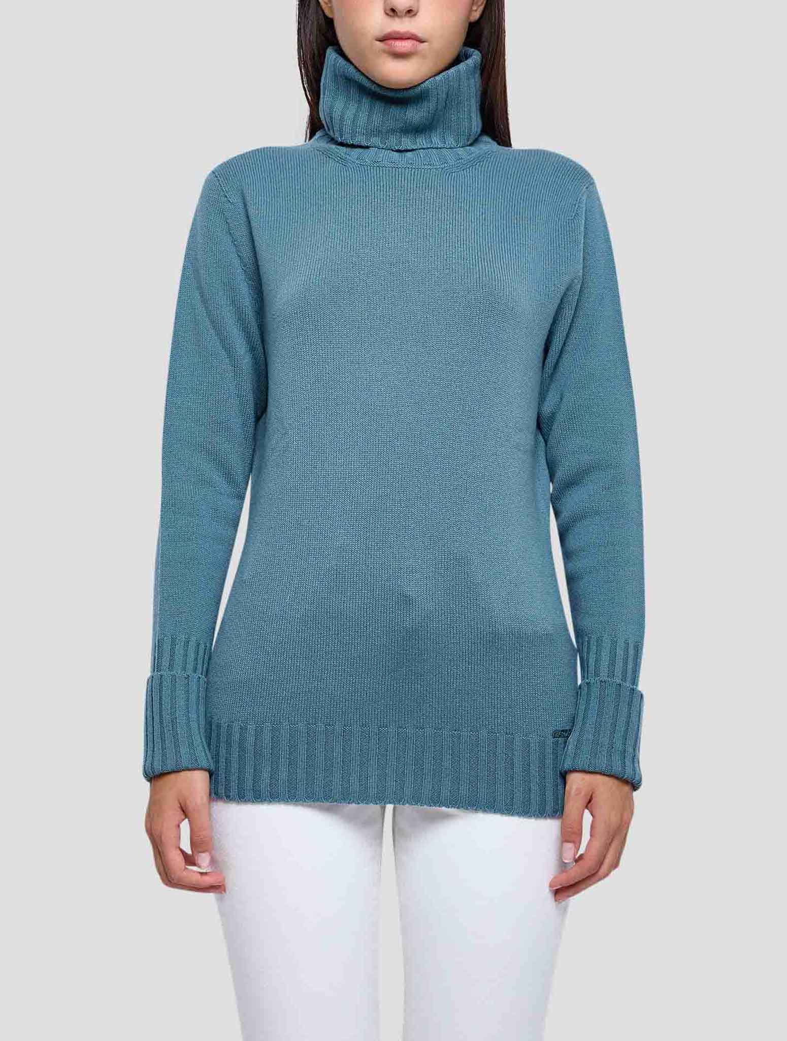 Kiton Green Cashmere Sweater Turtleneck Women