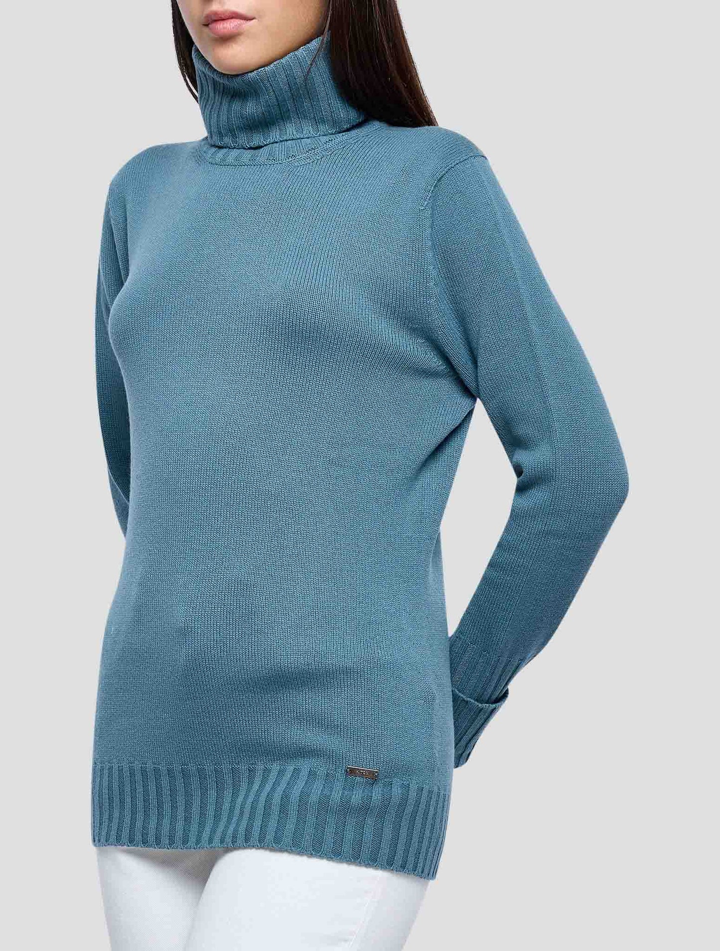Kiton Green Cashmere Sweater Turtleneck Women