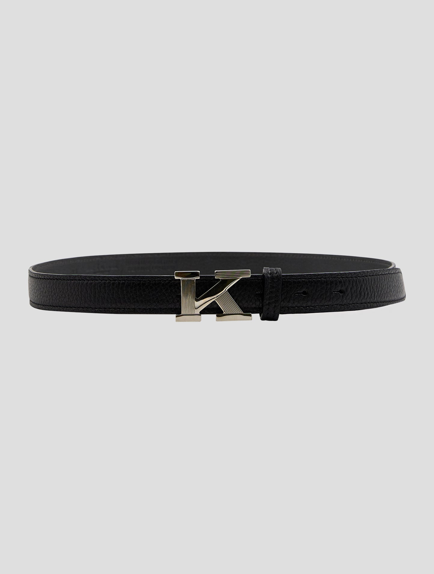 Kiton Black Leather Deer Belt Women