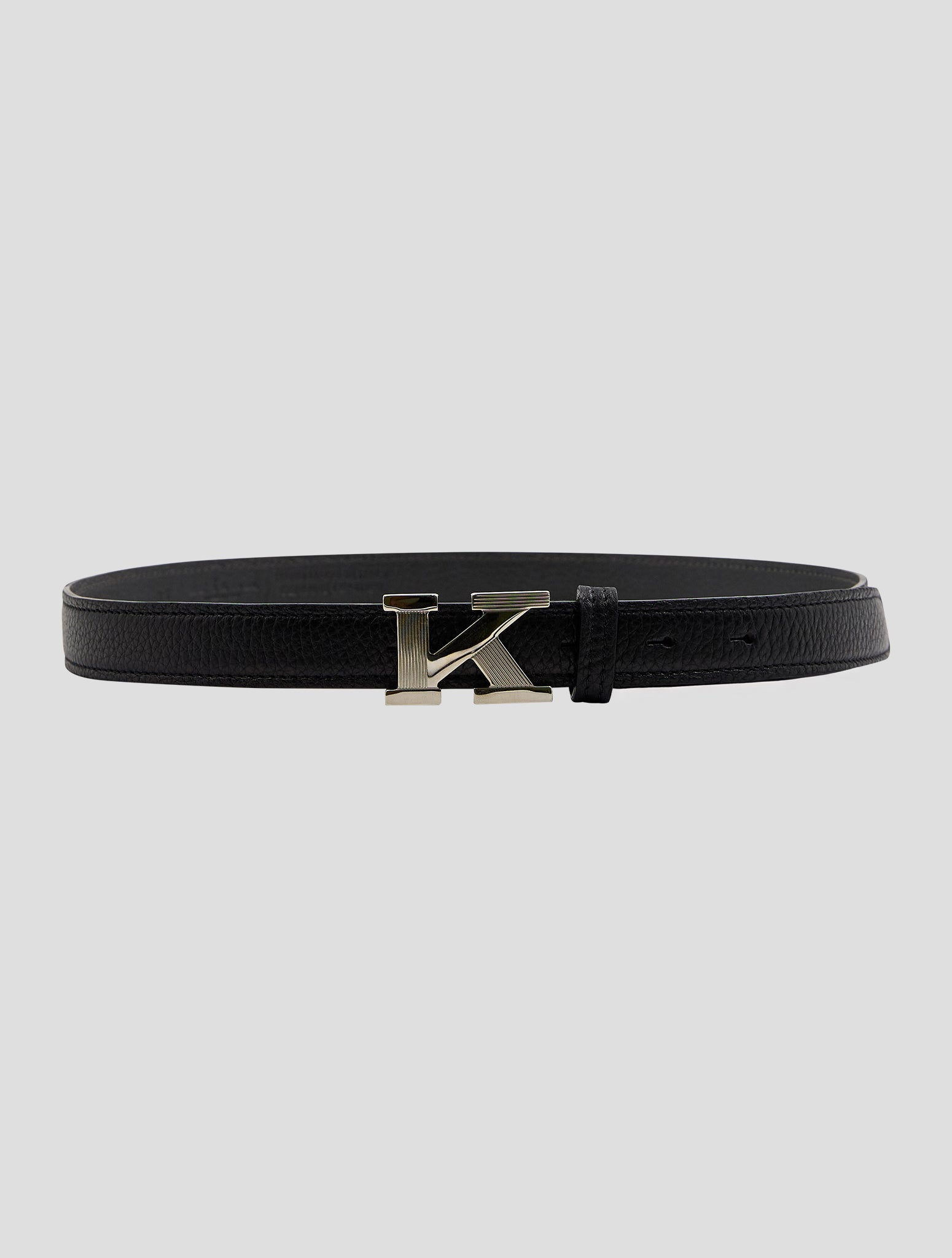 Kiton Black Leather Deer Belt Women