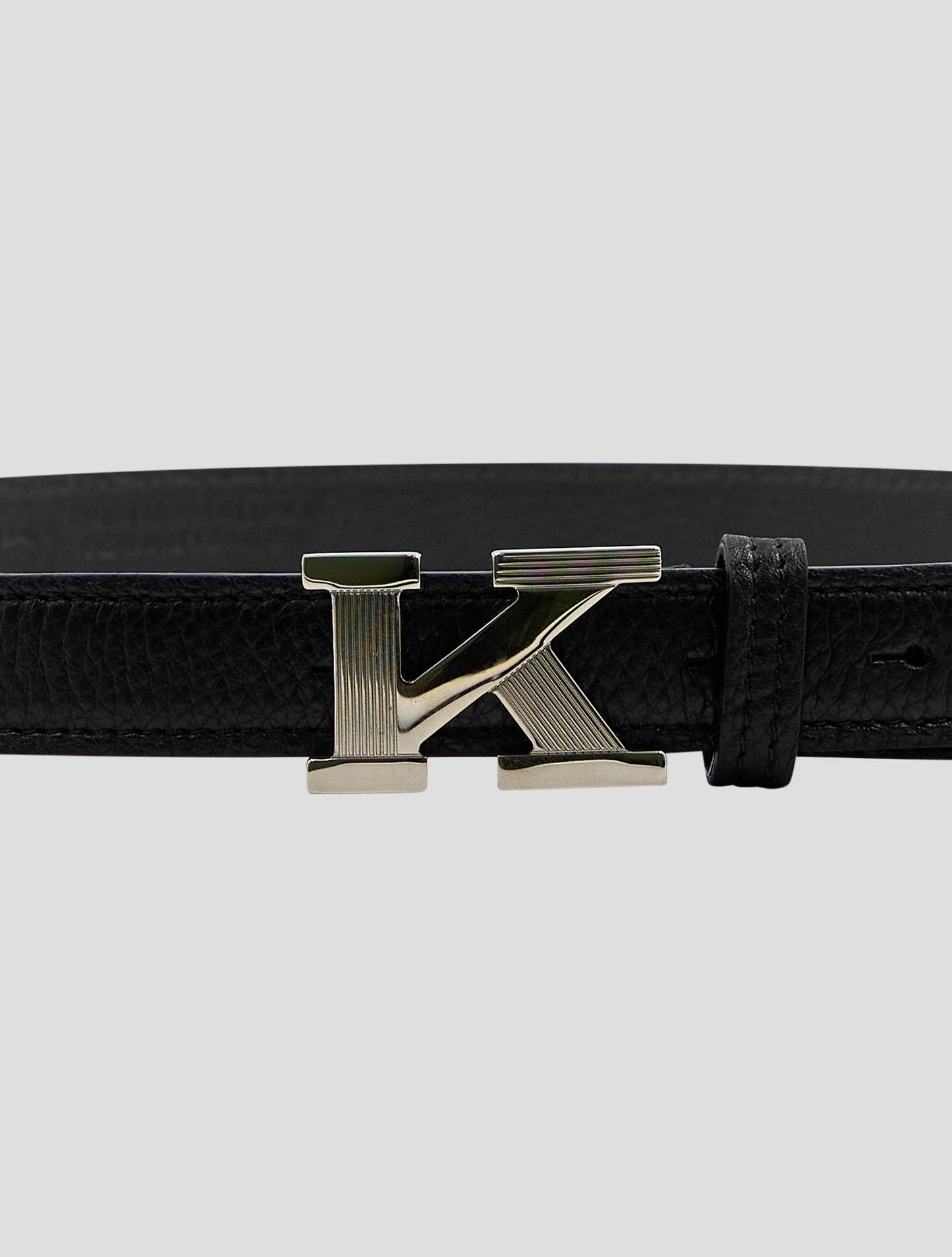 Kiton Black Leather Deer Belt Women