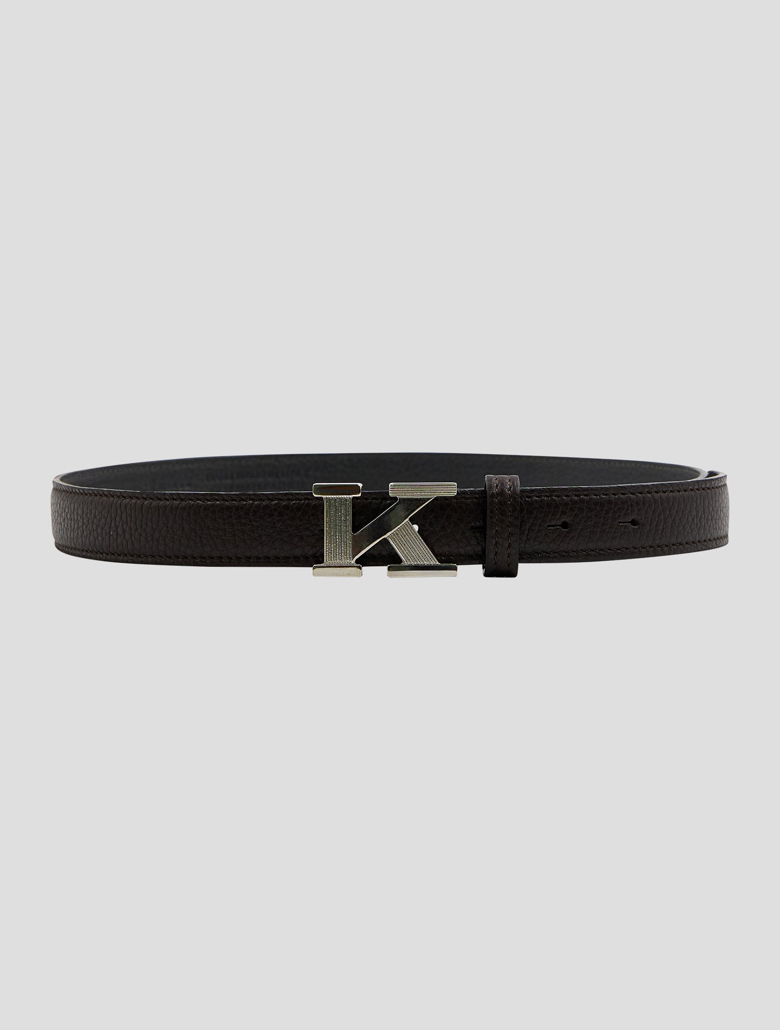 Kiton Brown Leather Deer Belt Women